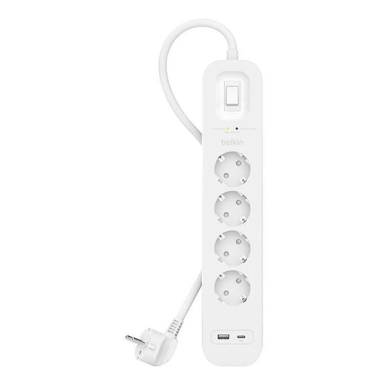 Prises, multiprises et accessoires électriques Belkin 4 PRISES FR + 2 USB -  BSV401CA2M