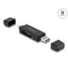 DeLOCK 91004 geheugenkaartlezer USB 3.2 Gen 1 (3.1 Gen 1) Type-A/Type-C Zwart