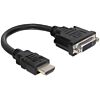 DeLOCK 0.2m HDMI-DVI M/F 0,2 m HDMI Type A (Standaard) DVI-D Zwart