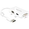 DeLOCK 0.16m DisplayPort/VGA+HDMI+DVI-D 0,16 m VGA (D-Sub)+ HDMI + DVI Wit