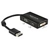 DeLOCK 0.16m DisplayPort/VGA+HDMI+DVI 0,16 m VGA (D-Sub)+ HDMI + DVI Zwart