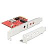 DeLOCK 91748 geheugenkaartlezer PCI Express Intern Metallic, Rood