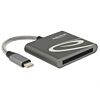 DeLOCK 91745 geheugenkaartlezer USB 3.2 Gen 1 (3.1 Gen 1) Type-C Zwart, Zilver