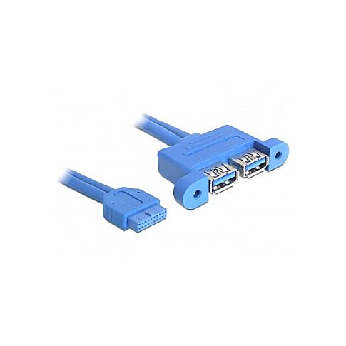 DeLOCK 82941 USB cable USB 3.2 Gen 1 (3.1 Gen 1) 0.45 m 2 x USB A Blue