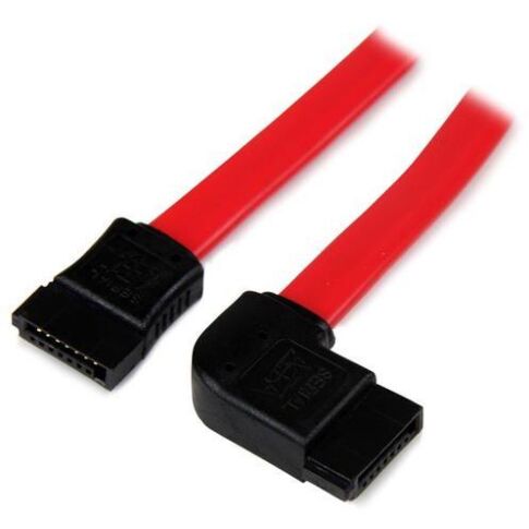 StarTech.com 18in SATA to Left Side Angle SATA Serial ATA Cable Red