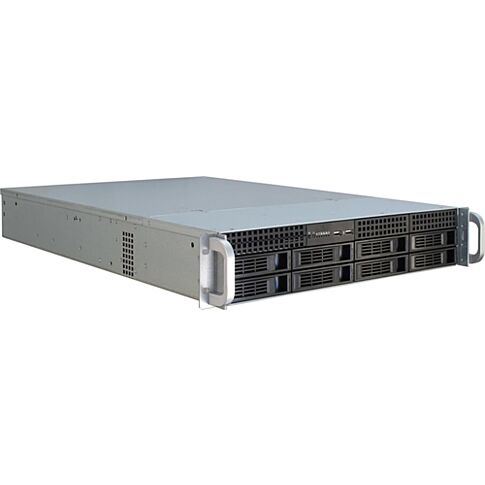 Inter-Tech IPC 2U-2408 Rack Zwart, Roestvrijstaal