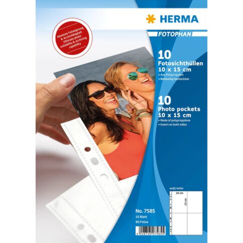 HERMA 7585 sheet protector 100 x 150 mm Polypropyleen Transparant