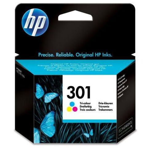 HP 301 originele drie-kleuren inktcartridge 3 ml Cyaan, Magenta, Geel