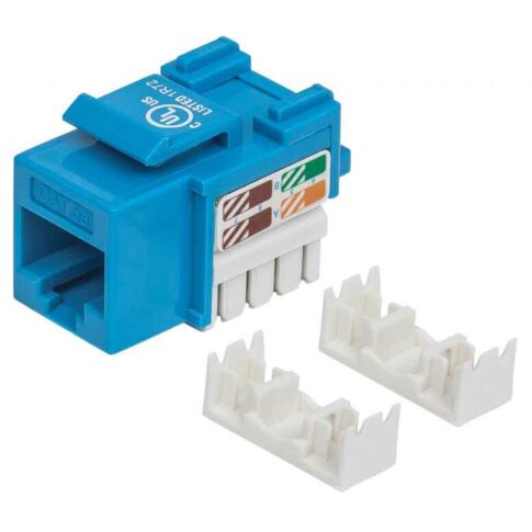 Intellinet Keystone Jack, Cat5e, UTP, Punch-down, Blue