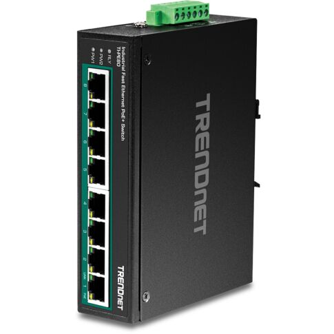 Trendnet TI-PE80 netwerk-switch Unmanaged Fast Ethernet (10/100) PoE Zwart