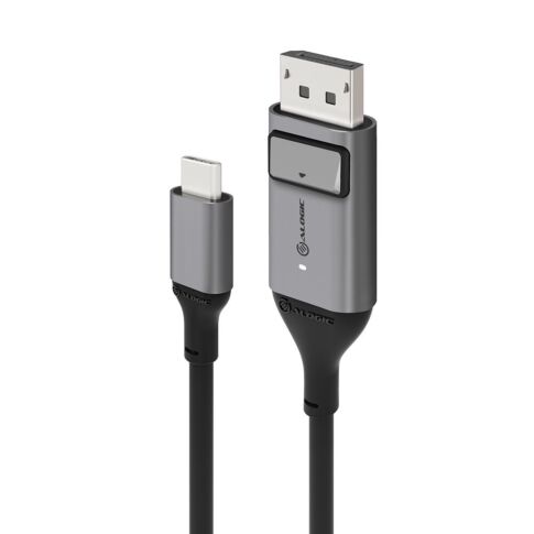 ALOGIC ULCDP01-SGR video kabel adapter 1 m DisplayPort USB Type-C Zwart, Grijs