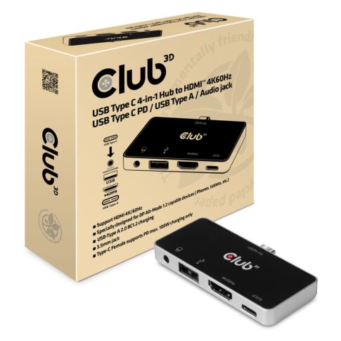 CLUB3D CSV-1591 laptop dock/port replicator Zwart