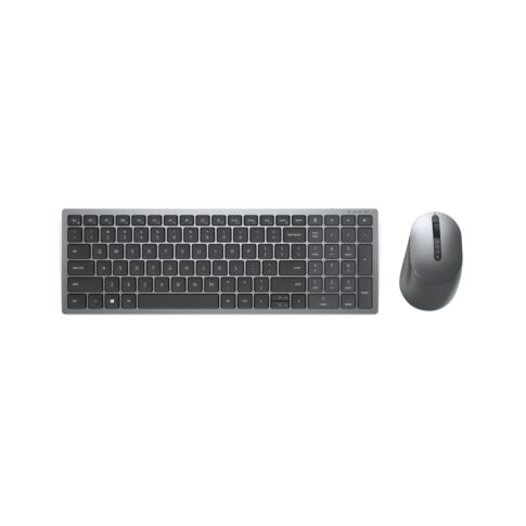 DELL KM7120W clavier Souris incluse Bureau RF sans fil + Bluetooth QWERTY Gris, Titane