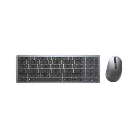 DELL KM7120W clavier Souris incluse Bureau RF sans fil + Bluetooth Gris, Titane