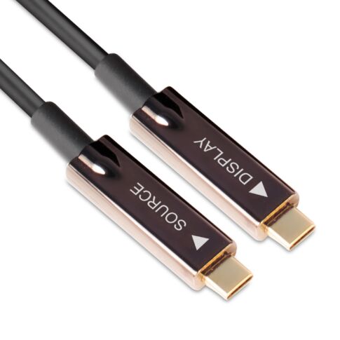 CLUB3D USB3.2 G2 TYPE-C ACT. OPT. A/V M/M 20M USB cable Zwart