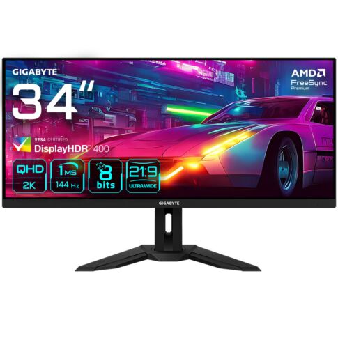 GIGABYTE M34WQ PC-flat panel 86,4 cm (34 inch) 3440 x 1440 Pixels 2K Ultra HD LED Zwart