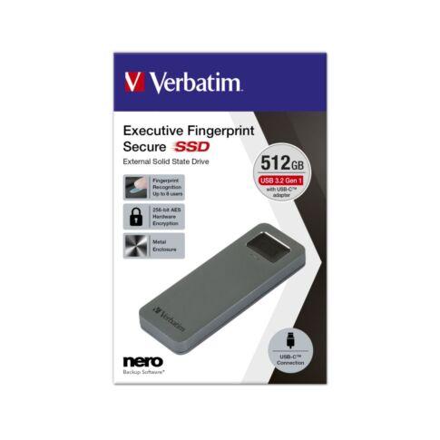 Verbatim 53656 external solid state drive 512 GB USB Type-C 3.2 Gen 1 (3.1 Gen 1) Grijs