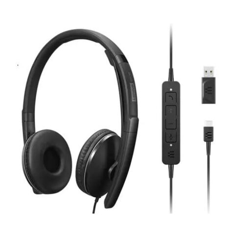 Lenovo 4XD1M39029 headphones/headset Bedraad Hoofdband USB Type-C Zwart