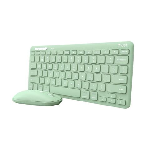 Trust Lyra keyboard Mouse included Office RF Wireless + Bluetooth QWERTY US English Green