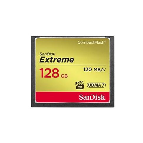 SanDisk CF Extreme 128GB CompactFlash Zwart