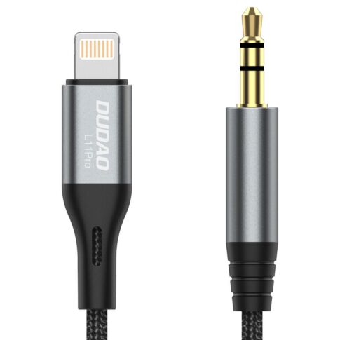 DUDAO audio cable Lightning - mini jack 3.5mm 1m gray L11PRO - Kabel - Audio/Multimedia